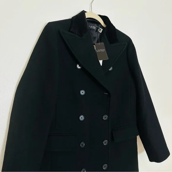 New Ralph Lauren Wool-Blend Twill Double-Breasted Coat $595 - Picture 8 of 11